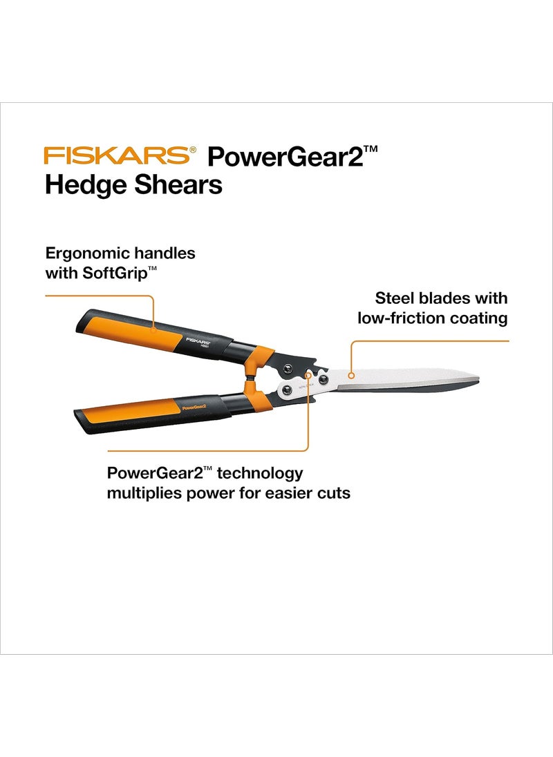 Fiskars - Fiskars 23Inch Hedge Shears Bush Trimmer with PowerGear2 Technology that Multiplies Power for Less Effort SoftGrip Handles with ShockAbsorbing Bumpers - Image 1