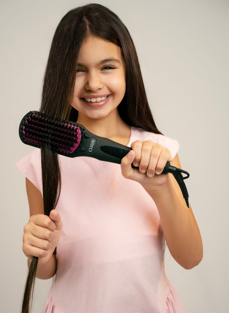 Ionic Brush | Healthy and fast daily straightening | Temperature 170–450°F | Auto shut off after 60 minutes | Anti-tangle nano comb | Dual ion generator | PTC hair protection technology