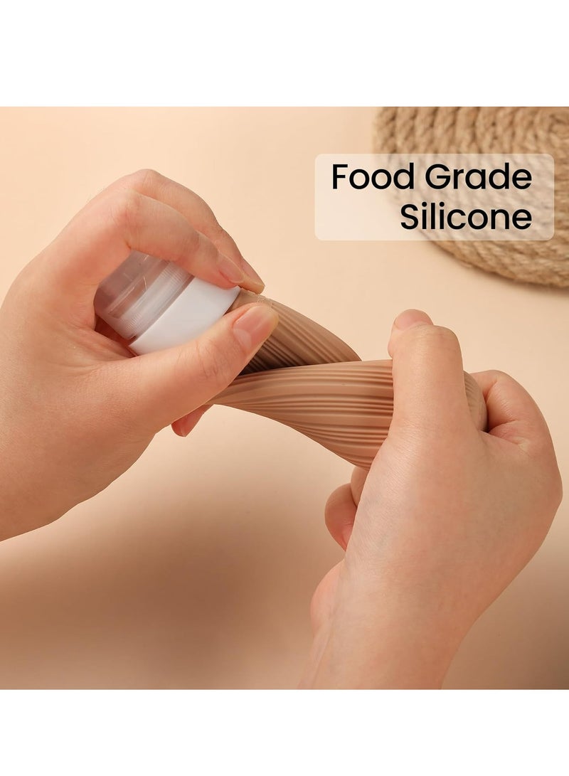 Loquat Silicone Travel Size Toiletry Bottles, Travel Essentials Containers for Toiletries with Toiletry Bag(4 Pack)-White - Image 4