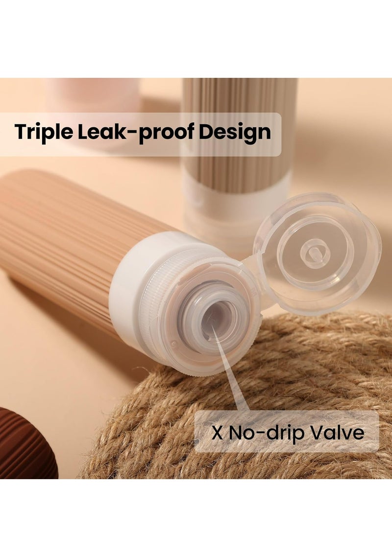 Loquat Silicone Travel Size Toiletry Bottles, Travel Essentials Containers for Toiletries with Toiletry Bag(4 Pack)-White - Image 3