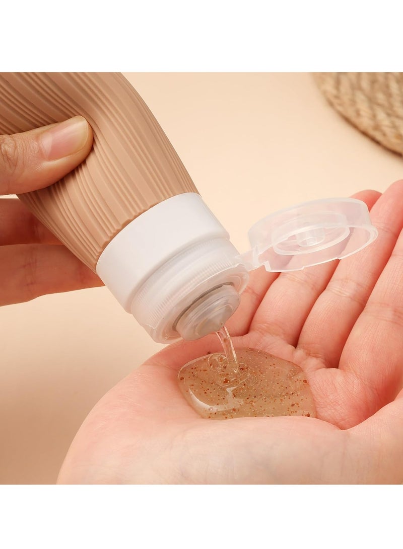 Loquat Silicone Travel Size Toiletry Bottles, Travel Essentials Containers for Toiletries with Toiletry Bag(4 Pack)-White - Image 5