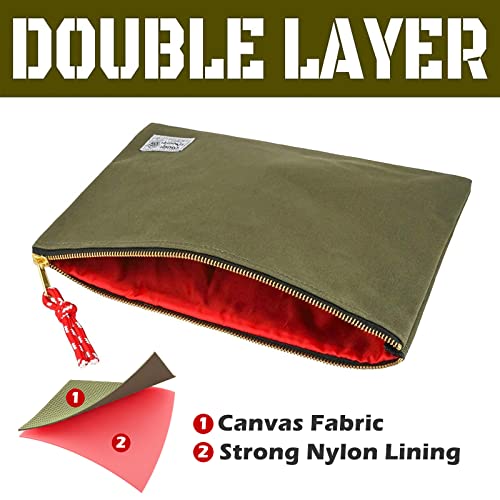 RE ROUGH ENOUGH Rough Enough Important Document Organizer Safe File Folder Bag Holder Letter Size with Zipper for Office School College Teacher Art Supplies Canvas - Image 3