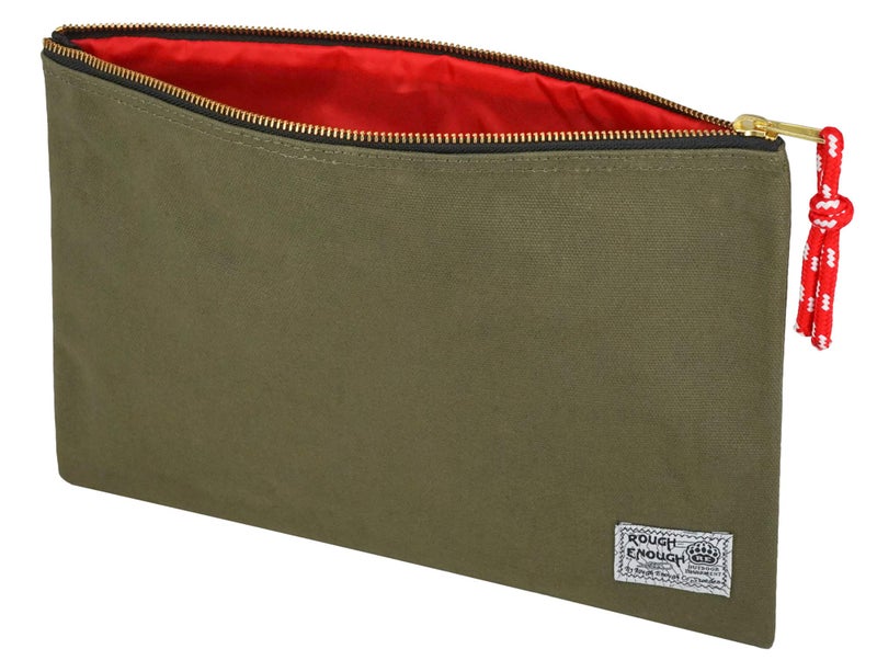 RE ROUGH ENOUGH Rough Enough Important Document Organizer Safe File Folder Bag Holder Letter Size with Zipper for Office School College Teacher Art Supplies Canvas - Image 1