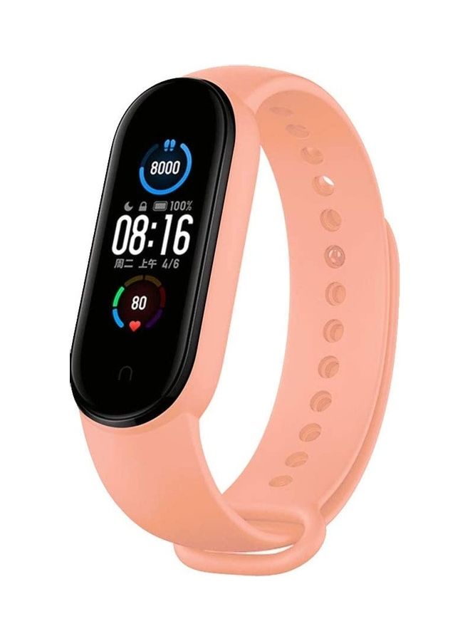 ICS Mi Band 5 Silicone Smartwatch Strap Peach