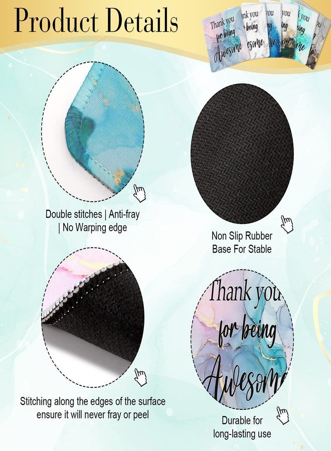 Datanly 12 Pcs Employee Appreciation Gift Bulk Mouse Pad Thank You for Being Awesome Gifts Non Slip Laptop Computer Marble Mouse Pad Thank You Gifts for Coworkers Employee Office Supplies - Image 3