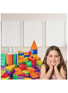 HOPHOP Magnet Building Tiles - 30 Vibrant Clear Color Pieces for Early Learning, Brain Development, and Creative Magnetic Block Construction Play"  - Image 5