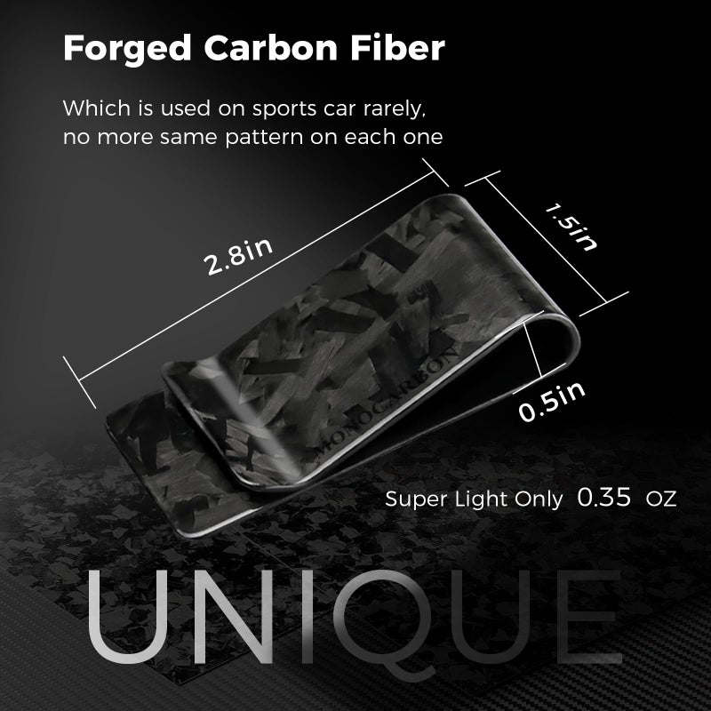 MONOCARBON MONOCARBON Carbon-Fiber-Money-Clip-for-Men, Minimalist-Money-Holder for Cash, Strong Elastic Carbon-Fiber-Wallet, Slim and Durable.(Forged Carbon Glossy Black)  - Image 4