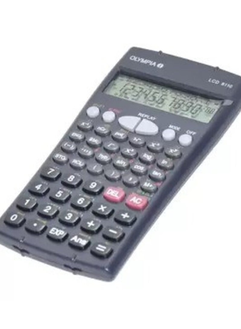Olympia Scientific Calculator 12/10 Digits, LCD (2 lines), Lcd8110, Black Color - OLCA40618