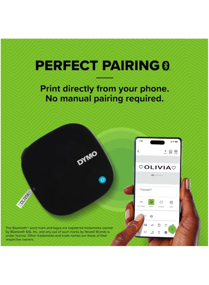 Dymo DYMO LetraTag 200B Label Maker with Bluetooth, Compact Label Printer, Connects to iOS and Android via Wireless Bluetooth Technology, Includes 1 x White Paper Label Tape  - Image 2