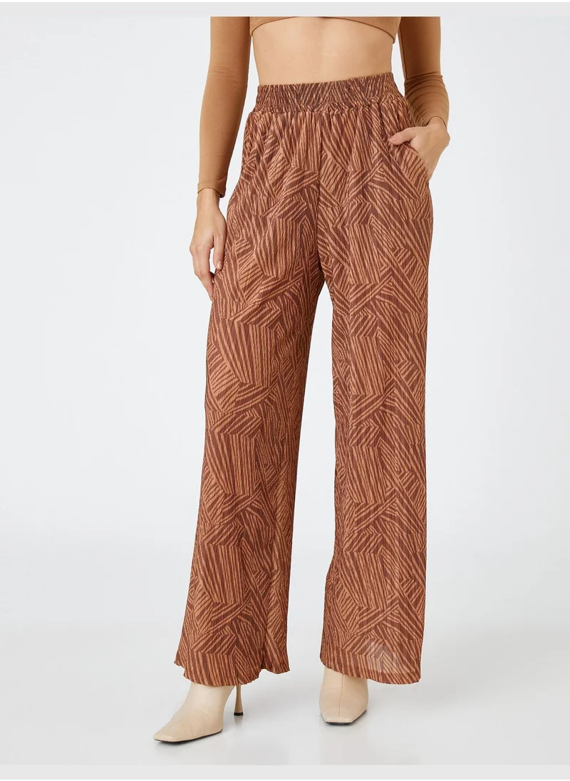 KOTON Elastic Waist Palazzo Trousers