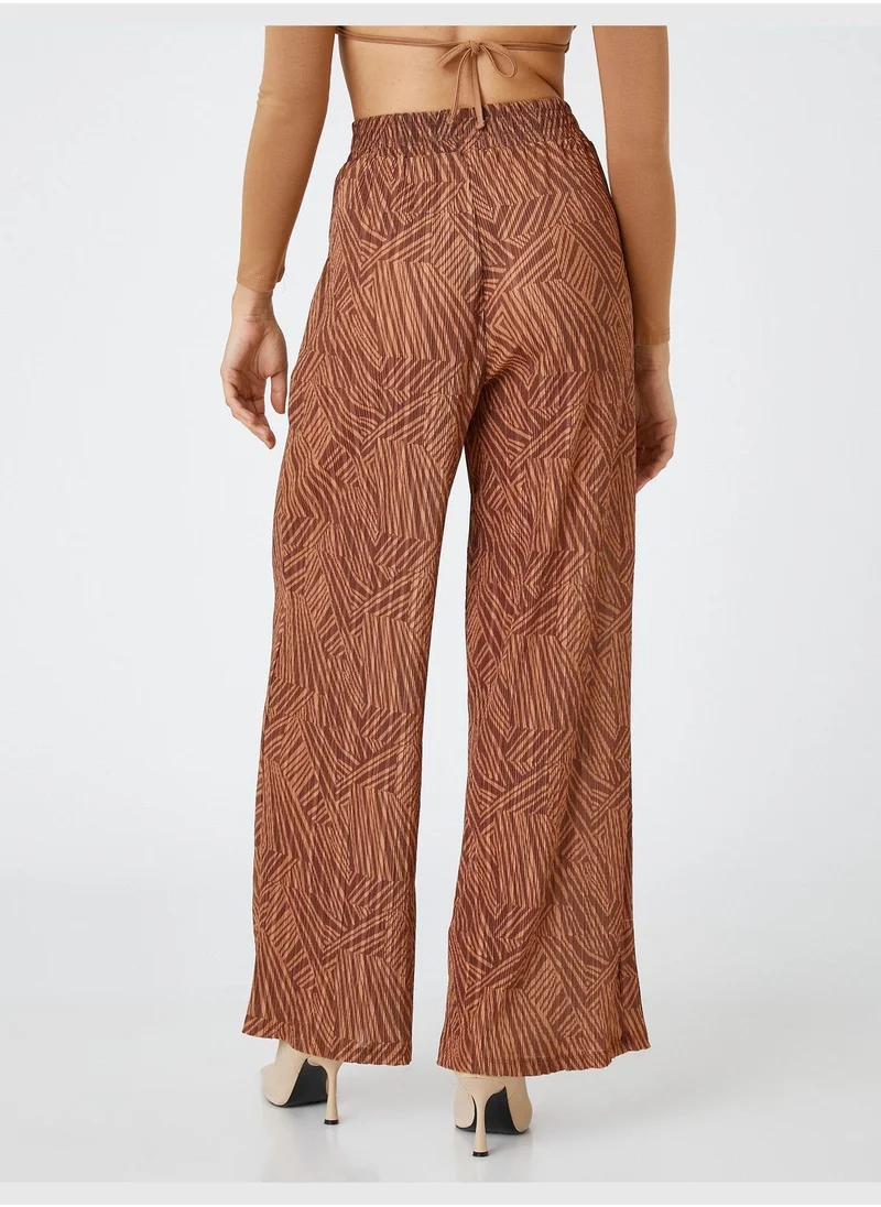 KOTON Elastic Waist Palazzo Trousers