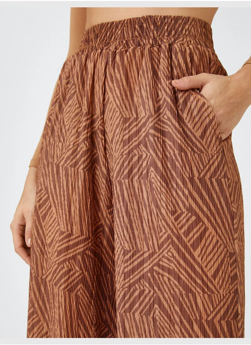 KOTON Elastic Waist Palazzo Trousers