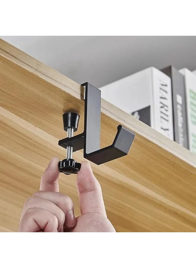 2Pcs Gray Adjustable Desk Edge Hook For Headset Backpack Storage Punch Free Home Universal Holder - Image 4