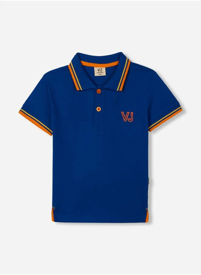 victor and jane Embroidered Logo Detail Polo T-Shirt by Styli