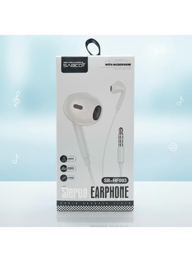 Premium In-Ear Wired Headphones with Built-in Microphone & Volume Control – 3.5mm Jack - Image 1