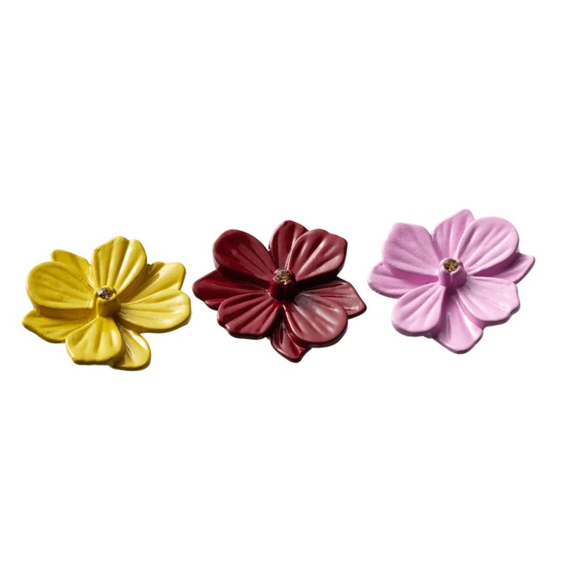 Vintage Floral Cabinet Knobs Zinc Alloy 3PCS Set for Kitchen Bathroom Drawers - Image 2