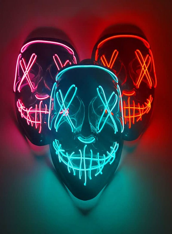 Scary LED Halloween Mask – Light-Up Cosplay Face Mask for Adults & Kids - Image 2