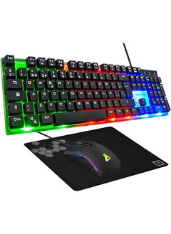 Combo Yttrium Keyboard And Mouse Set 3 In 1 Combination With Qwerty Gaming Keyboard 105 Keys Gamer Mouse 2600 Dpi Gamer Mouse Pad Pc Ps4 Ps5