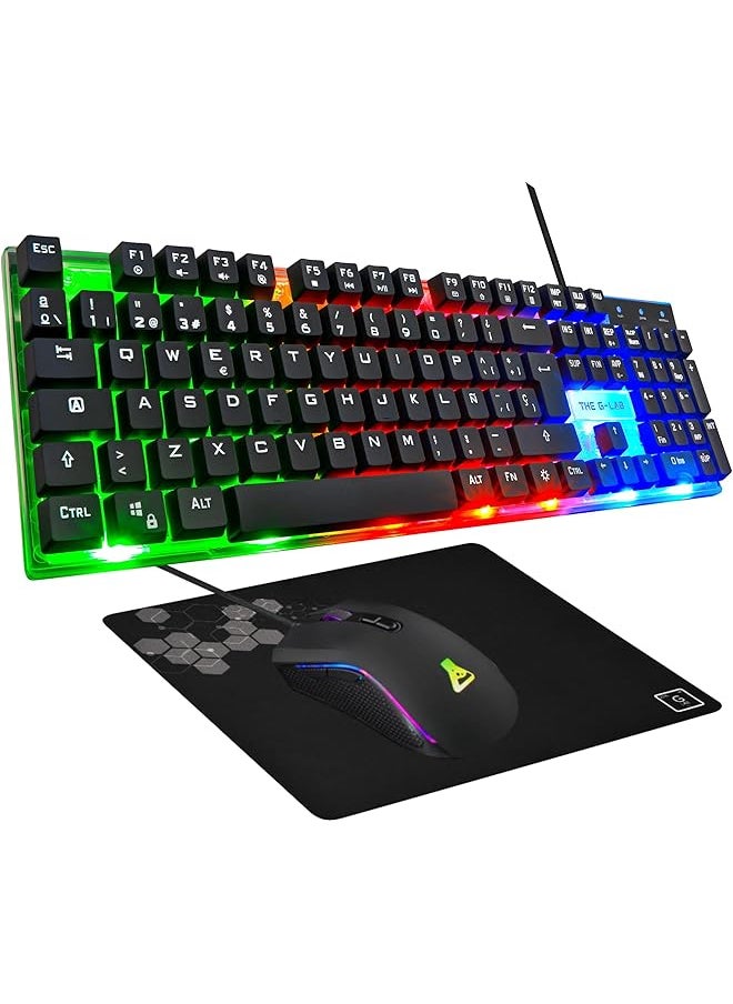 erorex - Combo Yttrium Keyboard And Mouse Set 3 In 1 Combination With Qwerty Gaming Keyboard 105 Keys Gamer Mouse 2600 Dpi Gamer Mouse Pad Pc Ps4 Ps5 - Image 1