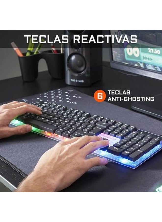 erorex - Combo Yttrium Keyboard And Mouse Set 3 In 1 Combination With Qwerty Gaming Keyboard 105 Keys Gamer Mouse 2600 Dpi Gamer Mouse Pad Pc Ps4 Ps5 - Image 1