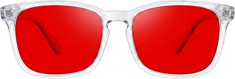 TIJN Heat resistant Sleep Glasses with Blue Green Light Blocking, Red Light Lens for Computer Gaming, Screen Fatigue & UV Protection Nationwide warehouse layout - Image 1