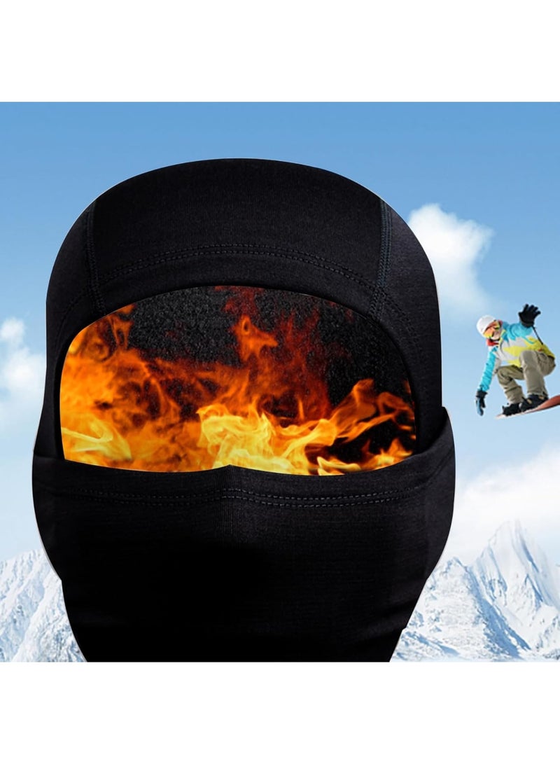 SOLARAE Balaclava Face Ski Mask, Breathable Design Thermal Face Mask Bandanas, Fleece Winter Face Covering, Neck Warmer Scarf Helmet Hood for Skiing, Snowboarding, Motorcycle, Cycling, Black - Image 4