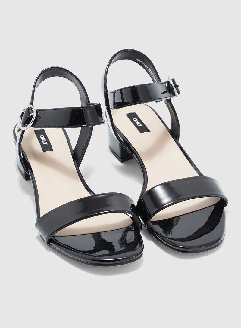 ONLY Apple Midi Heeled Patent Sandal