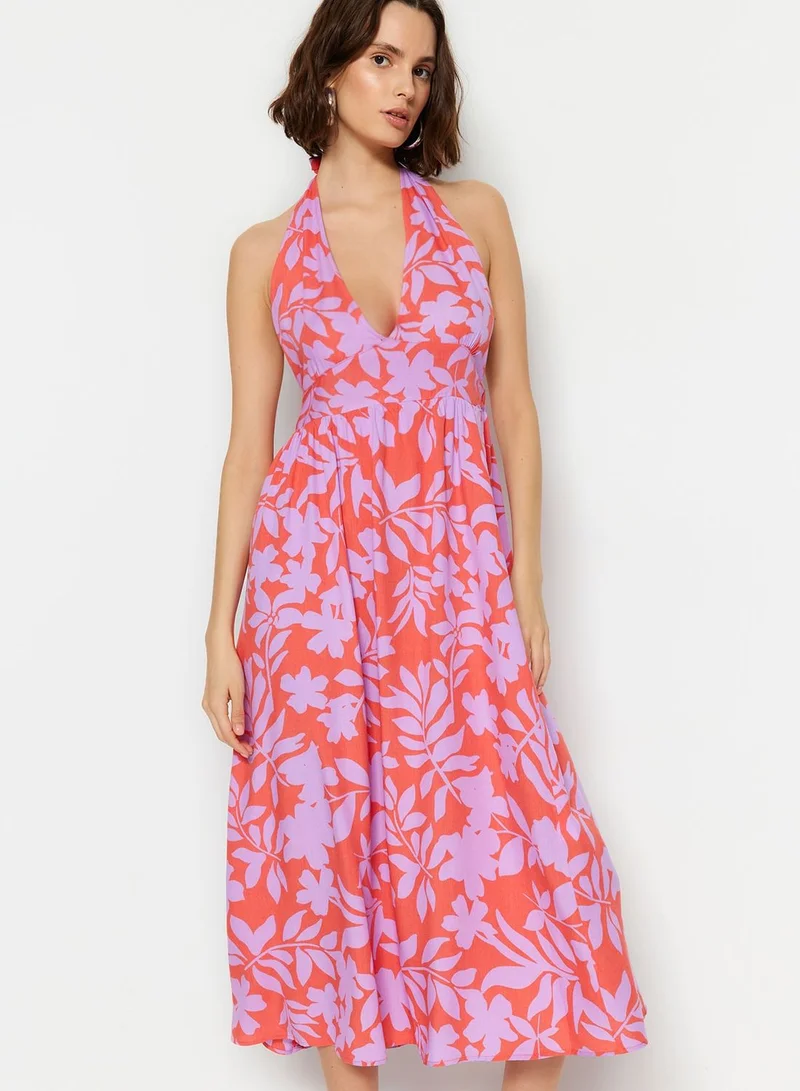 trendyol Floral Print Beach Dress