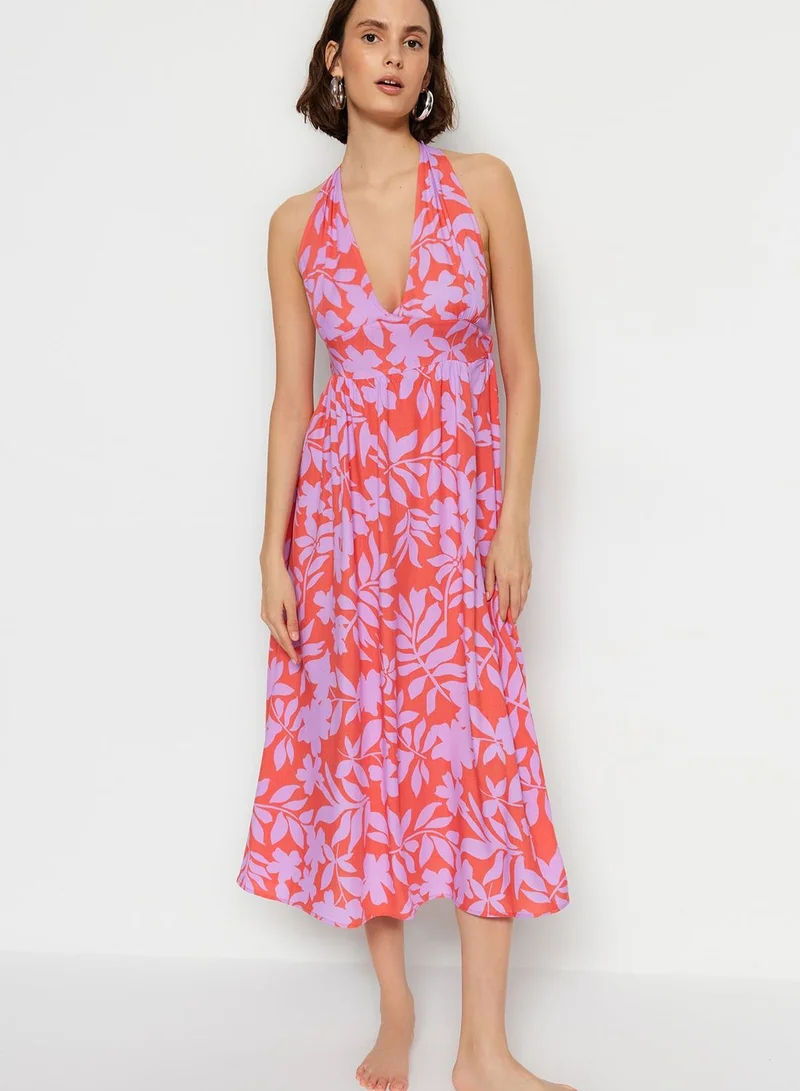 trendyol Floral Print Beach Dress