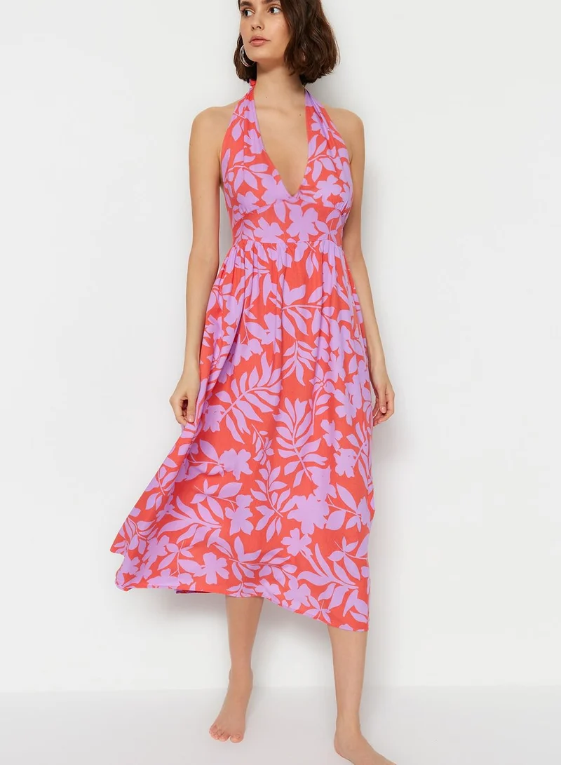trendyol Floral Print Beach Dress