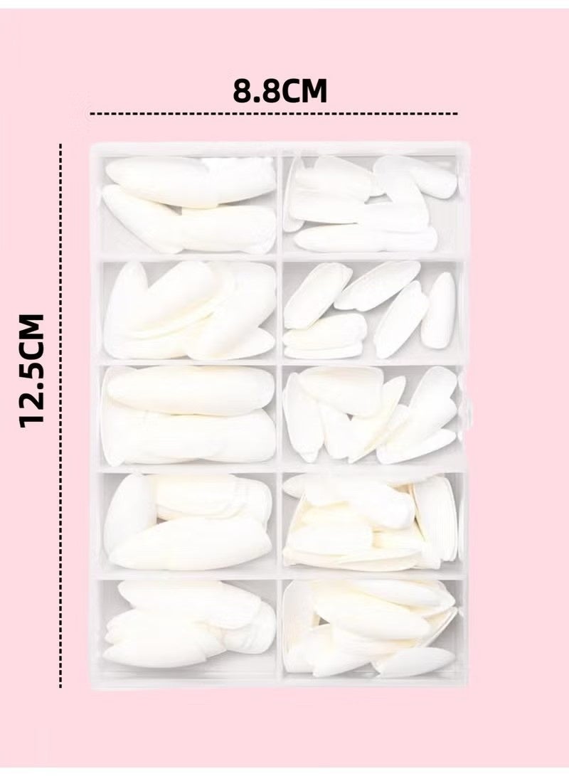 120 Pcs Fake Nail Tips, Almond Shape Press On Nails, Stick On ABS Full Cover Nails for Women, For Daily Party Wedding Use (Milky White) - Image 2