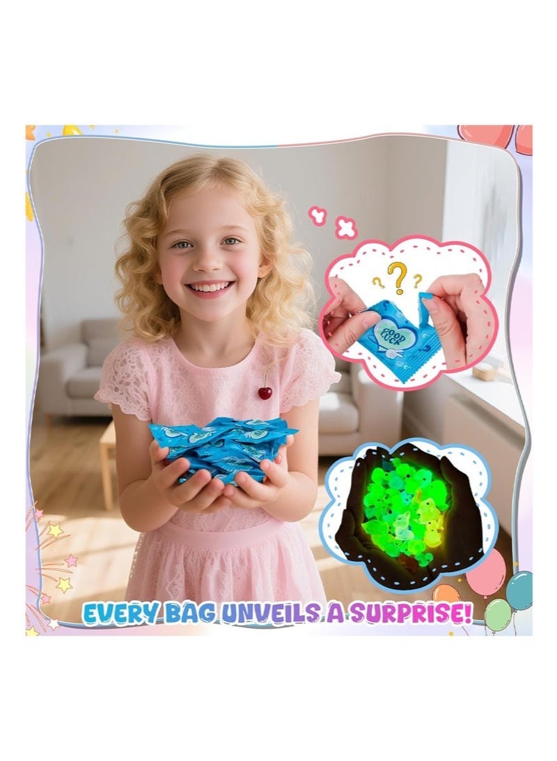 rocooart 50 Resin Mini Blind Bag Dolls, Various Cute 3D Cartoon Animal Toys, Luminous, Luminous Small Animal Surprise Blind Box - Image 2