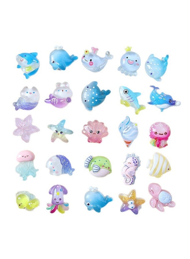 rocooart 50 Resin Mini Blind Bag Dolls, Various Cute 3D Cartoon Animal Toys, Luminous, Luminous Small Animal Surprise Blind Box - Image 3
