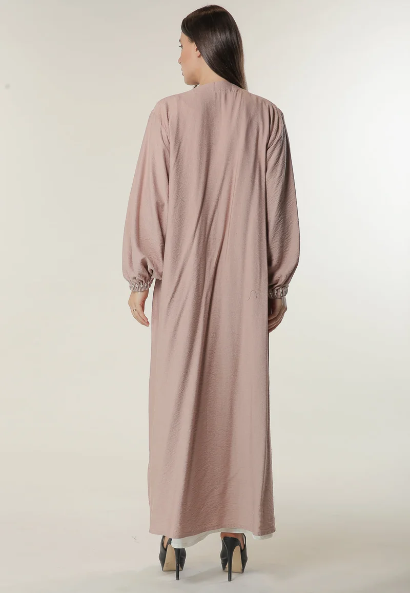 Moistreet  Embellished Elasticated Sleeves Abaya for Women | Best Price UAE