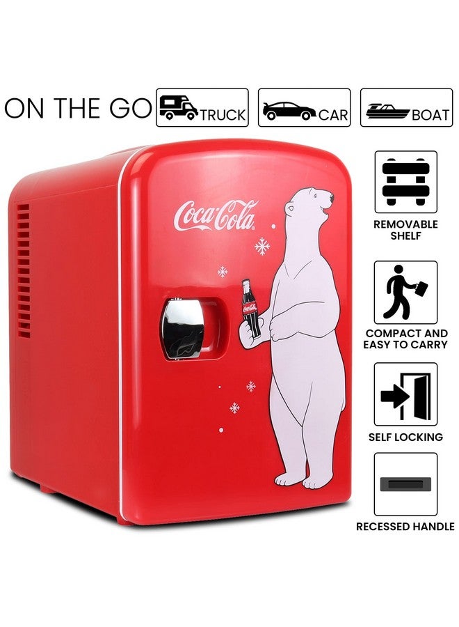 Coca-Cola Coca-Cola 12V Portable 4L Cooler/Warmer, AC/DC Powered, Power Cords Included, Compact Travel Speaker and Personal Mini-Fridge, Unique Gift for Music-Lovers  - Image 5
