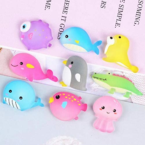 Halloluck 50 Pcs Ocean Animals Slime Charms Easter DIY Craft Making Resin Jewery Making Kit, Resin Flatback Slime Beads Making Supplies for DIY Scrapbooking Crafts Cell Phone Case Making - Image 3
