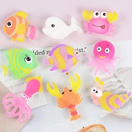 Halloluck 50 Pcs Ocean Animals Slime Charms Easter DIY Craft Making Resin Jewery Making Kit, Resin Flatback Slime Beads Making Supplies for DIY Scrapbooking Crafts Cell Phone Case Making - Image 2