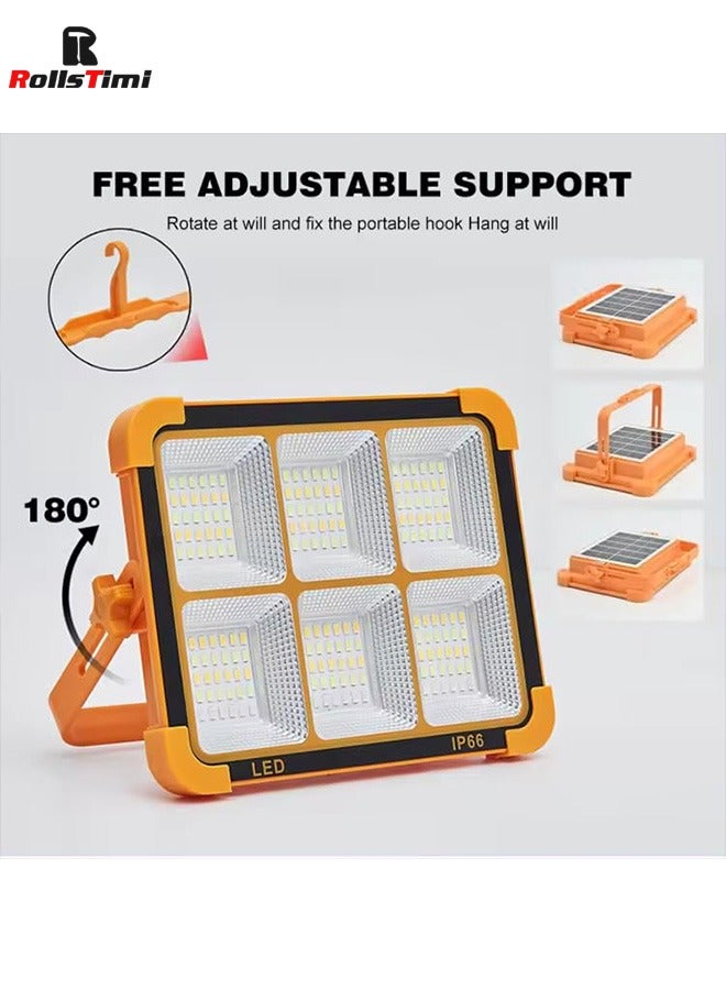 RollsTimi  LED Work Solar Light - Portable Flood Light with Solar Powered & USB Battery Rechargeable 5 Modes Portable Camping Lamp - Ideal for Hurricane, Garage, Fishing - Image 5