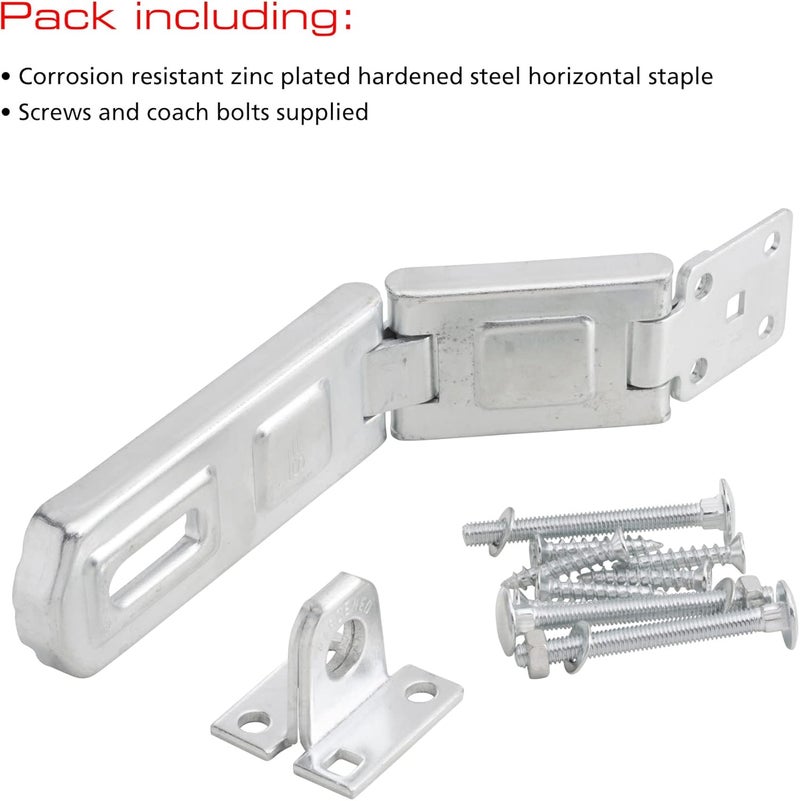 Sterling CHS160 160 mm Hardened Steel Hasp and Staple, Grey - Image 4