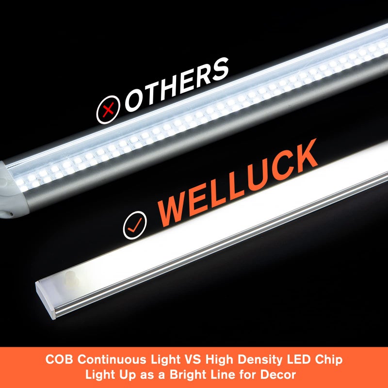 WELLUCK 12V Interior LED Light Bar, 1600LM COB Interior Light Strip w/Switch for Car, Trailer, Truck Bed, Van, RV, Cargo, Boat, Cabinet, Slim Enclosed Trailer Lights Fixture, 12 Volt Led Lighting - Image 3