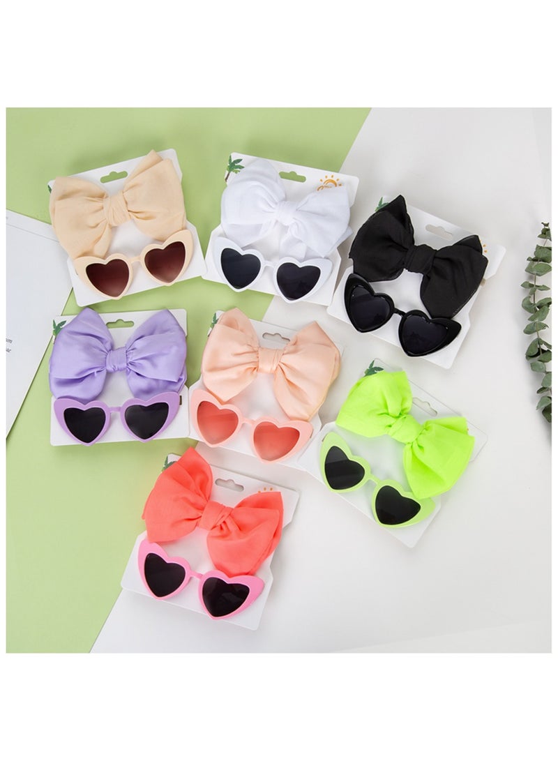 D'Daniela Athena Glasses and Bow Barrette Ponytail Set For Babies and Girls - White - Image 3