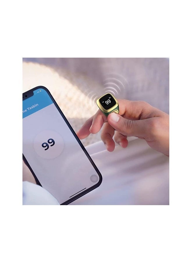 iQibla Smart Zikr Ring, Tasbih Counter with OLED Display, App Operated, 20MM, Black Grey - Image 3