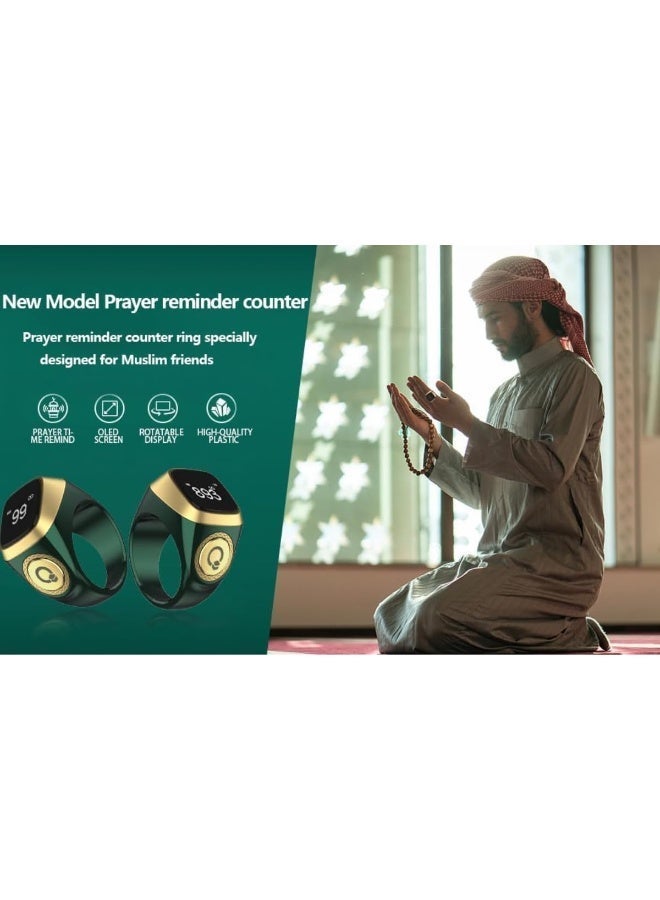 iQibla Smart Zikr Ring, Tasbih Counter with OLED Display, App Operated, 20MM, Black Grey - Image 5