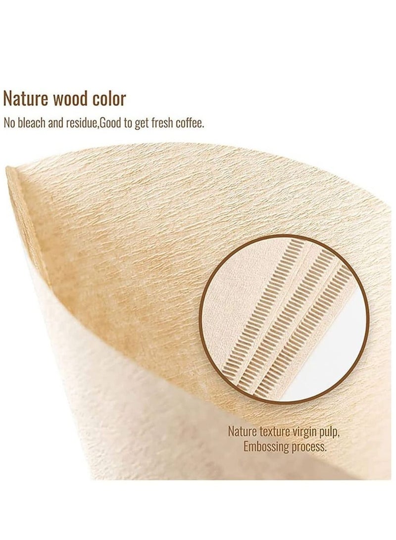 NIBEMINENT Coffee Filter 100 pcs Paper V60 Unbleached Disposable Filters for Pour Over and Drip Maker (2-4 Cups) - Image 4