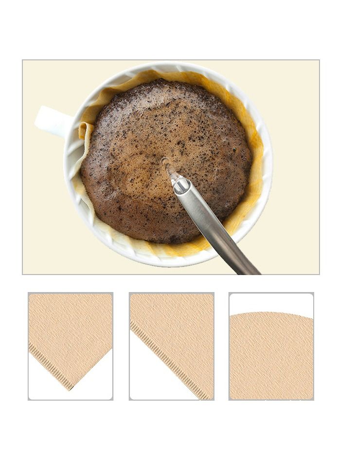 NIBEMINENT Coffee Filter 100 pcs Paper V60 Unbleached Disposable Filters for Pour Over and Drip Maker (2-4 Cups) - Image 3