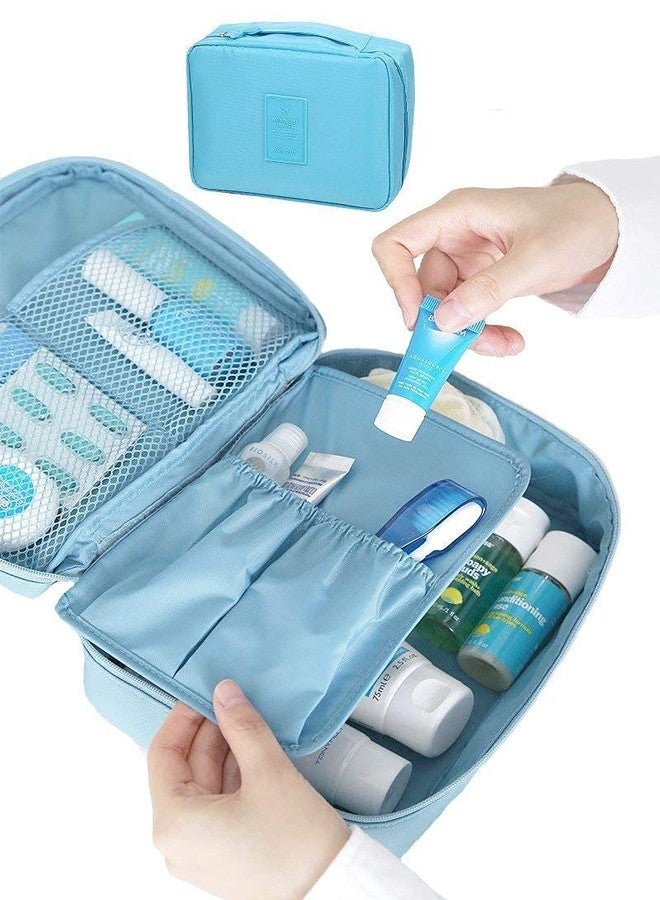 WEELZONE Polyester Travel Portable Cosmetic Makeup Case Organizer Travelling Storage Pouch Bag for Women Inner Ware Make Up Brush Toiletry Kit Holder Beauty Fashion Waterproof Organiser (Multicolor) - Image 3