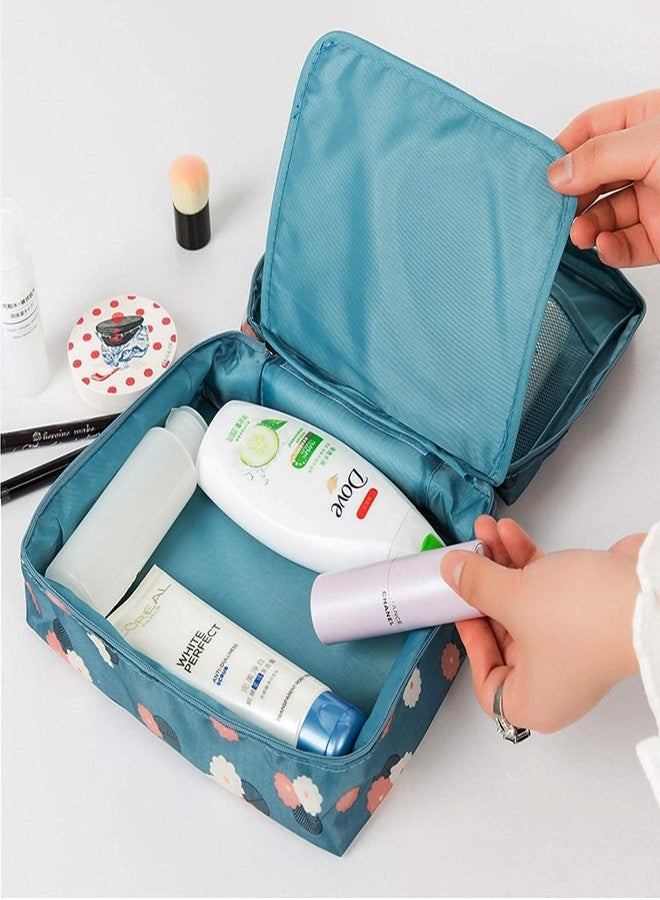 WEELZONE Polyester Travel Portable Cosmetic Makeup Case Organizer Travelling Storage Pouch Bag for Women Inner Ware Make Up Brush Toiletry Kit Holder Beauty Fashion Waterproof Organiser (Multicolor) - Image 4