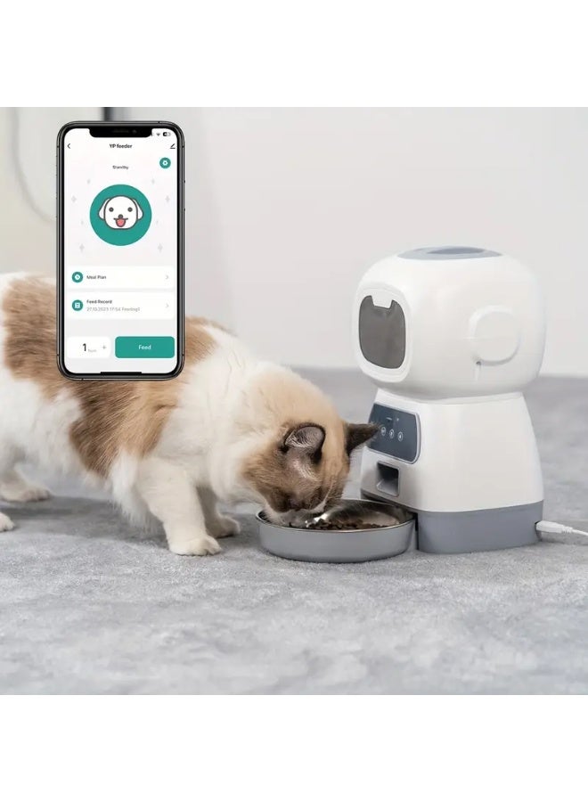 وحدة تغذية أوتوماتيكية للقطط، وحدة تغذية للكلاب موقوتة بسعة 3.5 لتر، 4 وجبات يوميًا مع التحكم في الكمية، وحدة تغذية أوتوماتيكية للحيوانات الأليفة مع مؤقت للكلاب والقطط الصغيرة والمتوسطة، وموزع طعام القطط الجاف تلقائيًا مع مصدر طاقة مزدوج - Image 3