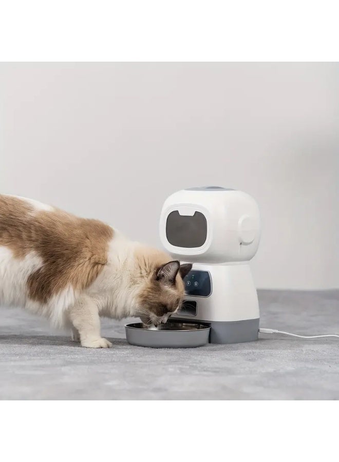 وحدة تغذية أوتوماتيكية للقطط، وحدة تغذية للكلاب موقوتة بسعة 3.5 لتر، 4 وجبات يوميًا مع التحكم في الكمية، وحدة تغذية أوتوماتيكية للحيوانات الأليفة مع مؤقت للكلاب والقطط الصغيرة والمتوسطة، وموزع طعام القطط الجاف تلقائيًا مع مصدر طاقة مزدوج - Image 2