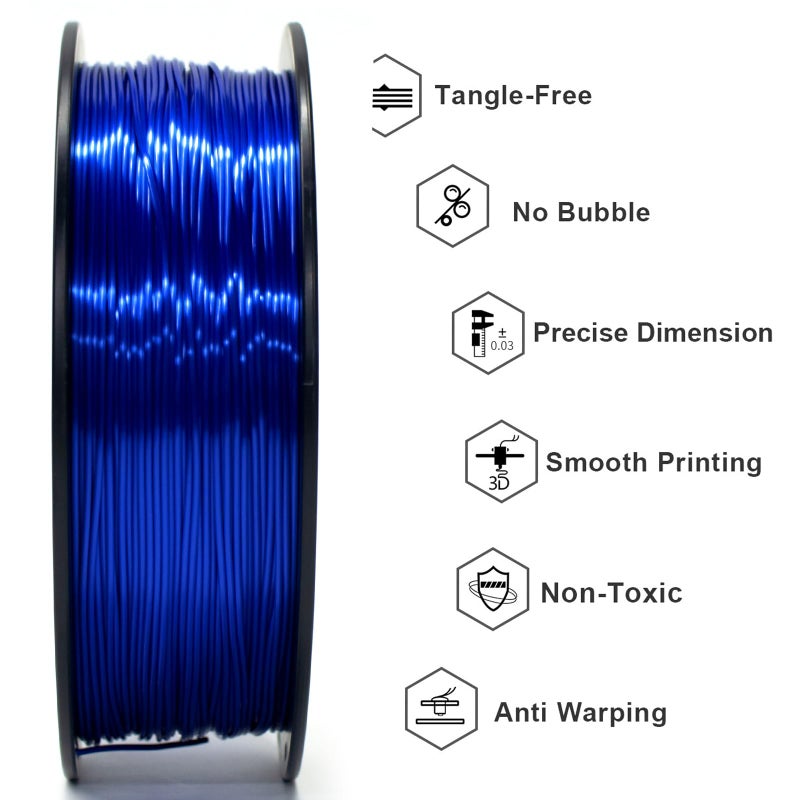 Geeetech Metal Shine Filament 1.75mm for 3D Printer, Silk PLA 1kg (2.2lbs) Spool, Metallic Royal Blue 3D Printing Filament, Dimensional Accuracy +/- 0.02 mm - Image 4